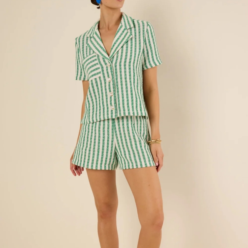 NWOT Striped Green and White Women’s Shorts